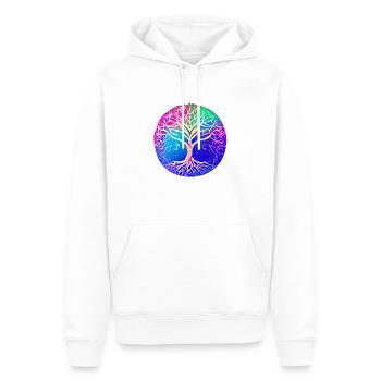 Lebensbaum Baum des Lebens Yoga Meditation - Männer Premium Bio Hoodie - Weiß - Vorne - Nico (187cm)