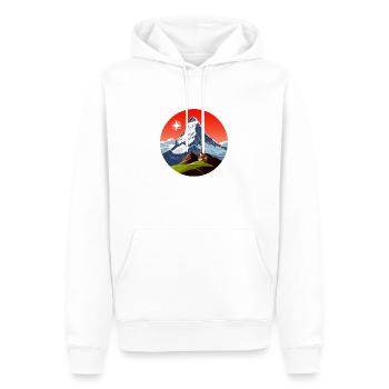 Alpenglow - Sweat à capuche Premium bio Homme - blanc - Devant - Nico (187cm)
