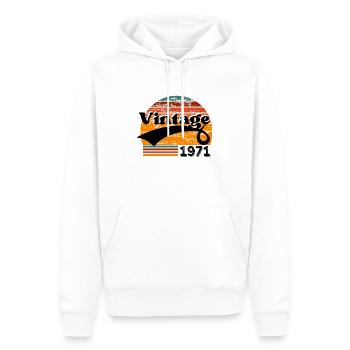 Jahrgang 1971 - Männer Premium Bio Hoodie - Weiß - Vorne - Nico (187cm)