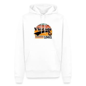 Jahrgang 1981 - Männer Premium Bio Hoodie - Weiß - Vorne - Nico (187cm)
