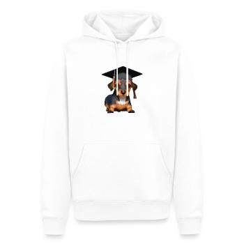 Baccalauréat Certificat de fin d’études pour chiens teckels - Sweat à capuche Premium bio Homme - blanc - Devant - Nico (187cm)