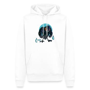 GrèbeCastagneux - version sans texte - Sweat à capuche Premium bio Homme - blanc - Devant - Nico (187cm)