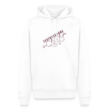 molécule de testostérone - Sweat à capuche Premium bio Homme - blanc - Devant - Nico (187cm)