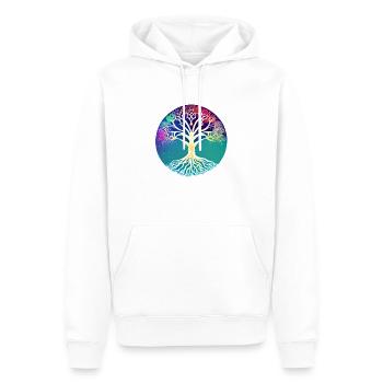 Yoga Lebensbaum Baum des Lebens Meditation - Männer Premium Bio Hoodie - Weiß - Vorne - Nico (187cm)