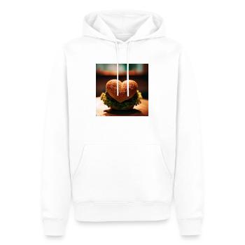 Liebe geht durch den Magen - Männer Premium Bio Hoodie - Weiß - Vorne - Nico (187cm)