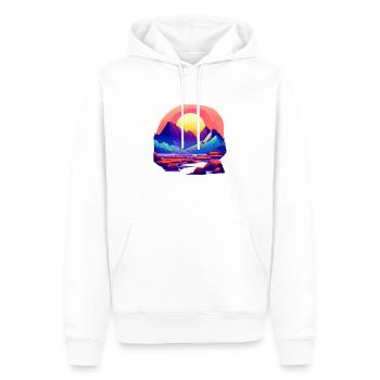 Randonnée en montagne Randonneurs en montagne Randonnées en montagne - Sweat à capuche Premium bio Homme - blanc - Devant - Nico (187cm)
