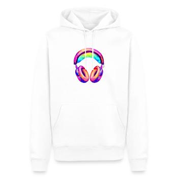 Casque Chant Écouter de la musique Chanteur Musicien Gamer - Sweat à capuche Premium bio Homme - blanc - Devant - Nico (187cm)