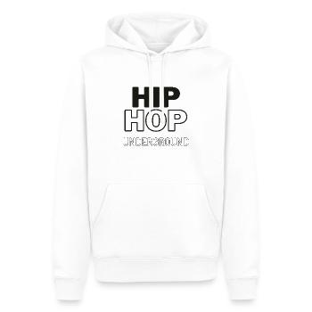 Hip hop underground - Sweat à capuche Premium bio Homme - blanc - Devant - Nico (187cm)