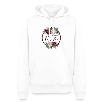 Team de la mariée floral - Sweat à capuche Premium bio Homme - blanc - Devant - Nico (187cm)