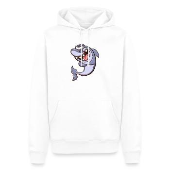Drôle de requin - Sweat à capuche Premium bio Homme - blanc - Devant - Nico (187cm)