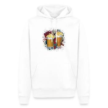 Becher und Glas - Männer Premium Bio Hoodie - Weiß - Vorne - Nico (187cm)