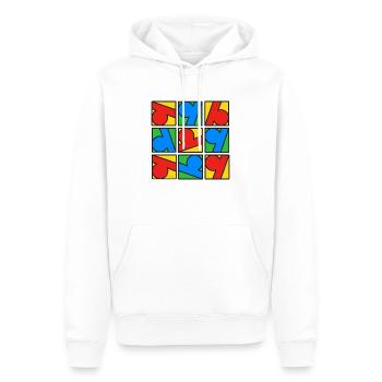 Moda modèle 110623 - Sweat à capuche Premium bio Homme - blanc - Devant - Nico (187cm)
