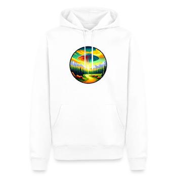 Malerei eines Ufos im Gebirge - Männer Premium Bio Hoodie - Weiß - Vorne - Nico (187cm)