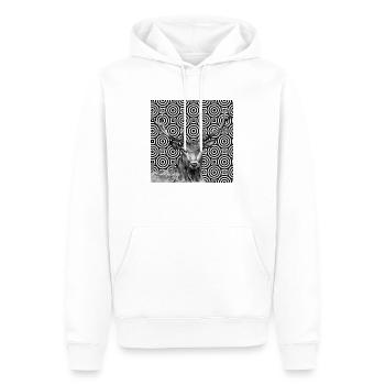 Hirsch - Männer Premium Bio Hoodie - Weiß - Vorne - Nico (187cm)