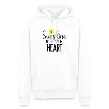 Du soleil sur mon cœur - Sweat à capuche Premium bio Homme - blanc - Devant - Nico (187cm)