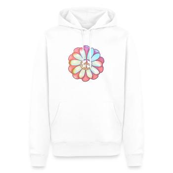 Flower Power & Flower (Blümchen 2.0) - Sweat à capuche Premium bio Homme - blanc - Devant - Nico (187cm)
