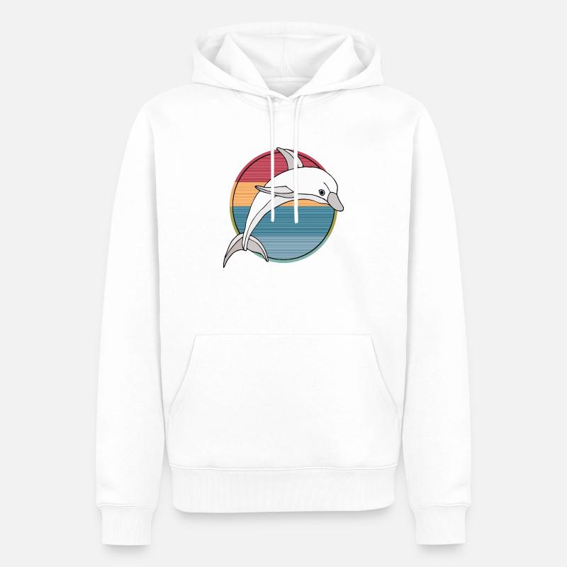 Delfin - Männer Premium Bio Hoodie - Weiß