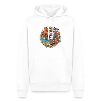Tiere in Blumen n°2 - Männer Premium Bio Hoodie - Weiß - Vorne - Nico (187cm)