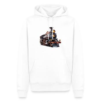 Die Dampflokomotive, ein Spielzeug für Erwachsene - Männer Premium Bio Hoodie - Weiß - Vorne - Nico (187cm)