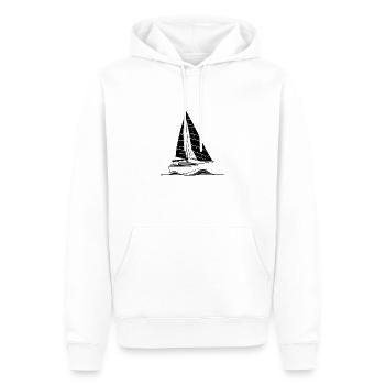 Voilier Voilier Voilier Voilier Marin - Sweat à capuche Premium bio Homme - blanc - Devant - Nico (187cm)