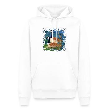 Oiseaux - Sweat à capuche Premium bio Homme - blanc - Devant - Nico (187cm)