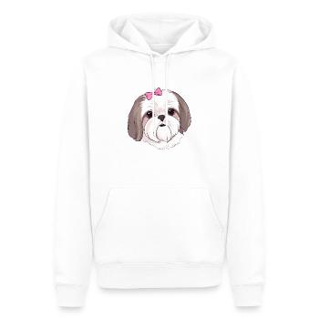 Shih Tzu Amour - Sweat à capuche Premium bio Homme - blanc - Devant - Nico (187cm)