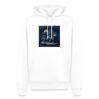 Ninja cats in pajamas, undercover experts - Men’s Premium Organic Hoodie - white - Front - Nico (187cm)