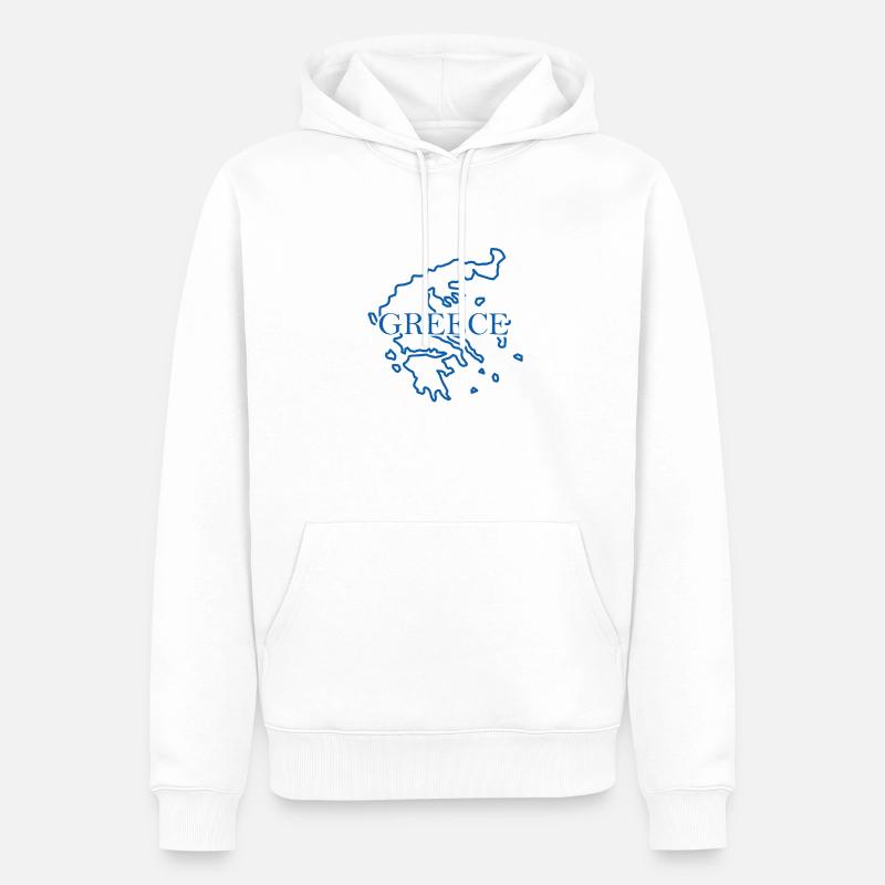 Carte de la Grèce - Sweat à capuche Premium bio Homme - blanc