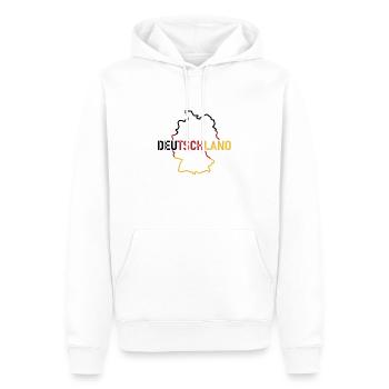Deutschlandkarte - Männer Premium Bio Hoodie - Weiß - Vorne - Nico (187cm)