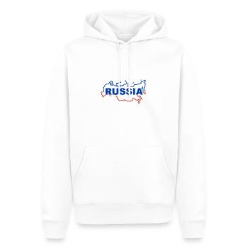 Carte de la Russie - Sweat à capuche Premium bio Homme - blanc - Devant - Nico (187cm)