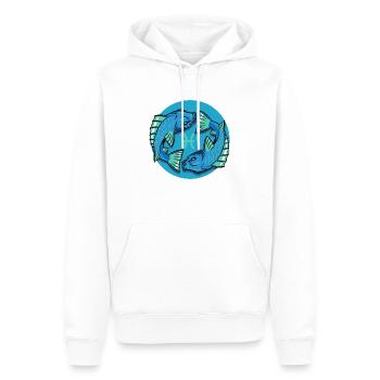 Zodiac - Star Sign - Pisces - pos - Männer Premium Bio Hoodie - Weiß - Vorne - Nico (187cm)