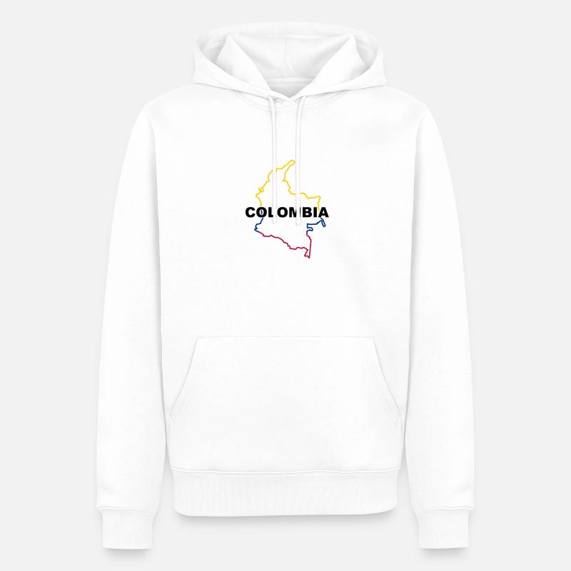 Carte de la Colombie - Sweat à capuche Premium bio Homme - blanc