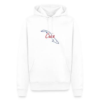 Carte de Cuba - Sweat à capuche Premium bio Homme - blanc - Devant - Nico (187cm)