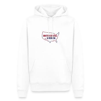 Carte des États-Unis - Sweat à capuche Premium bio Homme - blanc - Devant - Nico (187cm)