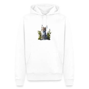 Petit lynx - Sweat à capuche Premium bio Homme - blanc - Devant - Nico (187cm)