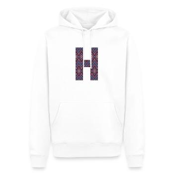 Monogramm Buchstabe H - geometrisches Muster - Männer Premium Bio Hoodie - Weiß - Vorne - Nico (187cm)
