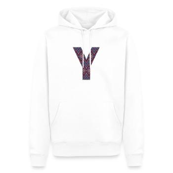 Monogram Letter Y- geometric pattern - Men’s Premium Organic Hoodie - white - Front - Nico (187cm)