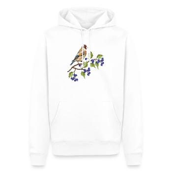 Bunter Vogel - Männer Premium Bio Hoodie - Weiß - Vorne - Nico (187cm)