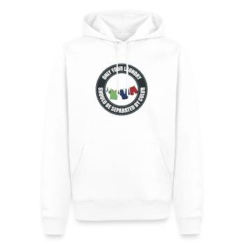 Nur Ihre Wäsche sollte nach Farben getrennt werden - Männer Premium Bio Hoodie - Weiß - Vorne - Nico (187cm)