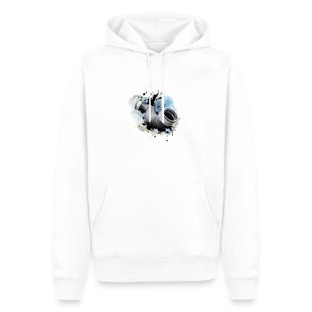 Tuyau d’air de recyclage de pièces de rechange - Sweat à capuche Premium bio Homme - blanc - Devant - Nico (187cm)