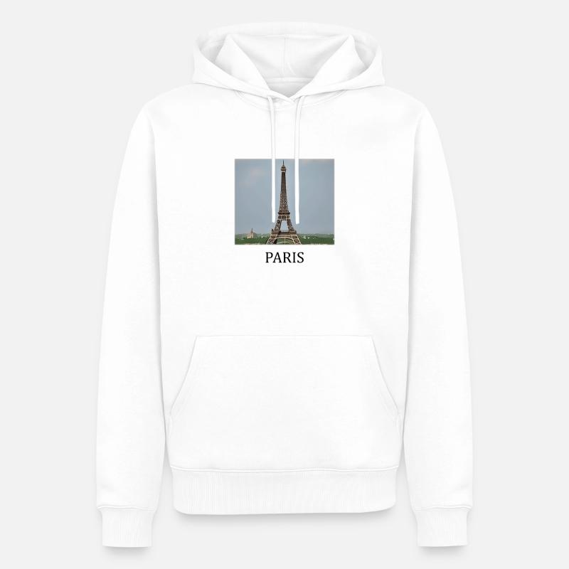Paris - Männer Premium Bio Hoodie - Weiß