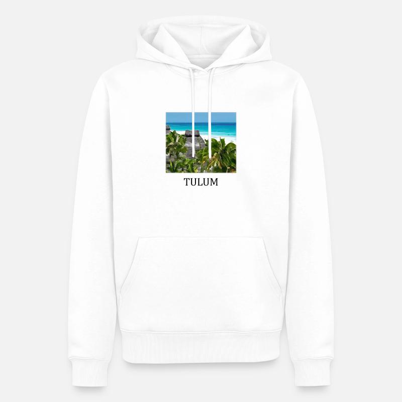 Tulum - Sweat à capuche Premium bio Homme - blanc