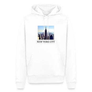 New York City - Männer Premium Bio Hoodie - Weiß - Vorne - Nico (187cm)
