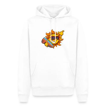 Cool Sun Character avec planche de surf - Sweat à capuche Premium bio Homme - blanc - Devant - Nico (187cm)