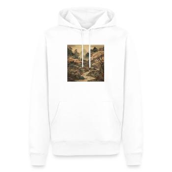 Japanische Vintage-Landschaft - Männer Premium Bio Hoodie - Weiß - Vorne - Nico (187cm)