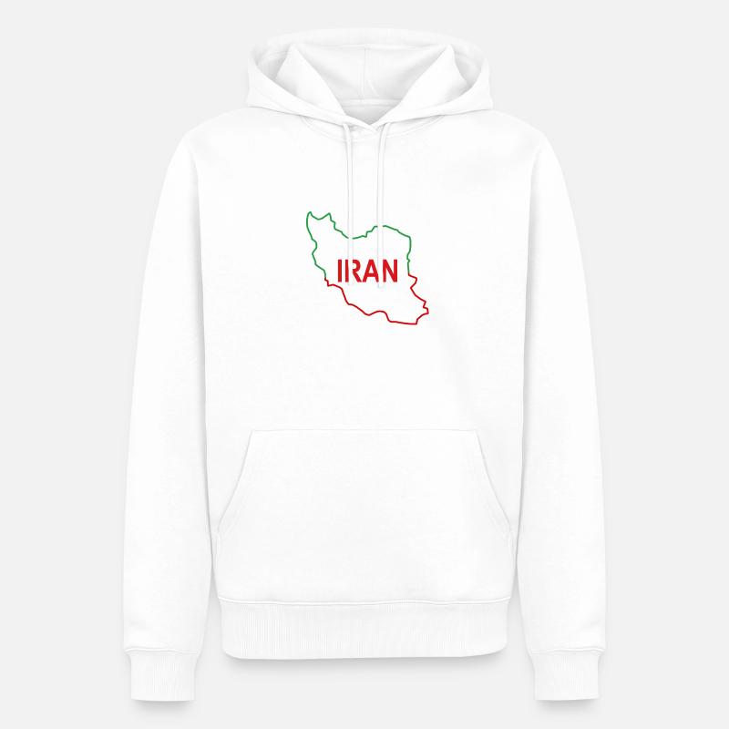 Carte de l’Iran - Sweat à capuche Premium bio Homme - blanc