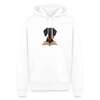 Dobermann Buch lesen Dobermannwelpe Bücher Hund - Männer Premium Bio Hoodie - Weiß - Vorne - Nico (187cm)