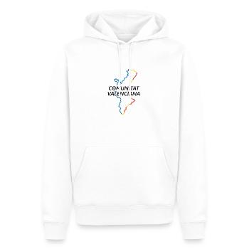 Carte de la Communauté valencienne - Sweat à capuche Premium bio Homme - blanc - Devant - Nico (187cm)