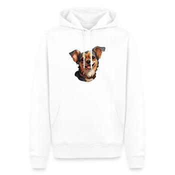 Chihuahua Dog Portrait Cartoon - Men’s Premium Organic Hoodie - white - Front - Nico (187cm)