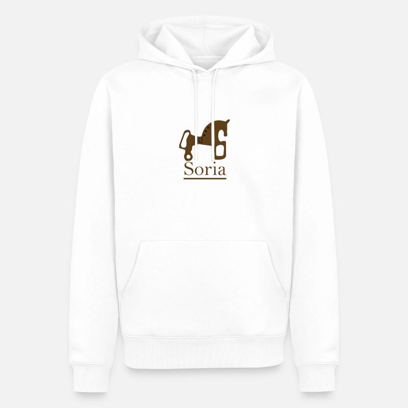 Soria - Sweat à capuche Premium bio Homme - blanc